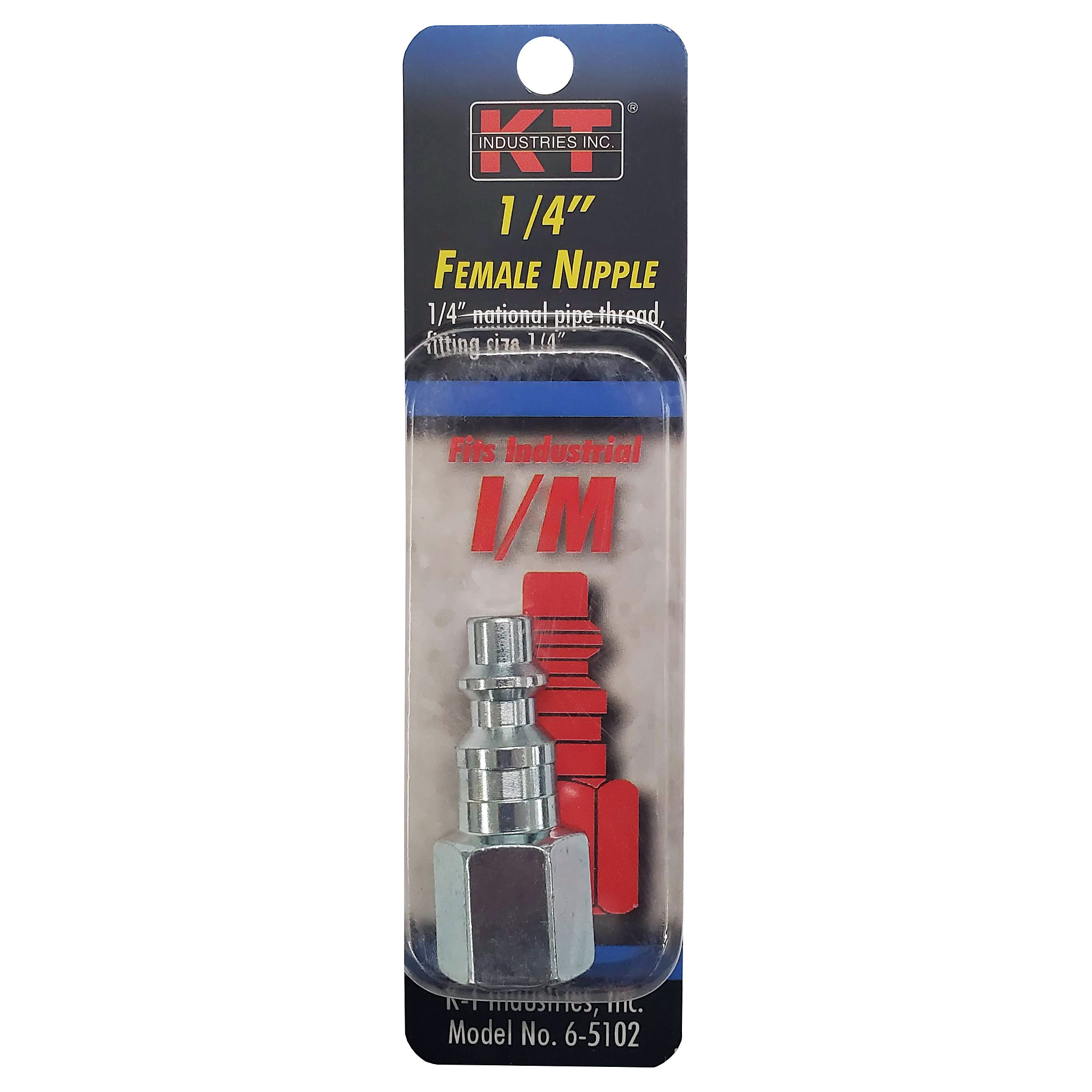 K-T Industries Industrial Female NPT Nipple — 1/4in., Zinc-Plated Steel, Model# 6-5102